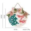 Plaque suspendue ronde en bois de Noël avec nœud en toile de jute fête décoration 32cm - Signe à lettres sapin de Noël vert