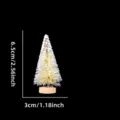 Mini albero di Natale artificiale innevato decorazione da tavolo con base in legno 6,5cm. - 6.5CM / Bianco