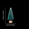 Mini albero di Natale floccato decorazione tavola piccolo pino in sisal feste. - 4.5CM / Blu Pavone