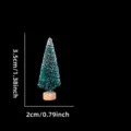 Piccolo albero di Natale artificiale con neve e base in legno per decorazione tavola. - 3.5CM / Blu Pavone