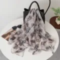 Spring summer tiger stripe print fashion long scarf women lightweight shawl wrap chic - Zebra Pattern Gray