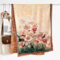 Sciarpa di seta con stampa floreale vintage donna elegante moda doppia faccia avvolgere - Modello 4