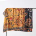 Grande sciarpa in seta a doppia faccia stile cinese vintage, elegante scialle floreale 140cm. - Tessuto double face - B02