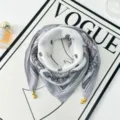 Elegant paisley square scarf for women lightweight stylish floral neckerchief wrap - Magnetic Buckle Style 9