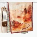 Vintage silk road camel print scarf women elegant double sided fashion shawl wrap style - Style 6