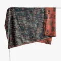 Vintage Chinese style large square scarf with ancient characters print, dual-sided color shawl. - Double-Sided Fabric - B07