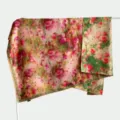 Retro dual-color silk square scarf 140cm, vintage floral print elegant shawl wrap. - Double-Sided Fabric - B11