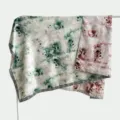 Vintage 140cm silk floral square scarf, double-sided design with exquisite hand-rolled edges. - Double-Sided Fabric - B13
