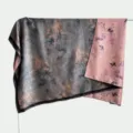 Retro double-sided silk scarf 140cm large square shawl with vintage butterfly print design. - Double-Sided Fabric - B15