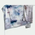 Retro 140cm large square silk scarf with elegant Chinese landscape print and handmade edges. - Double-Sided Fabric - B18