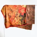 Retro double-sided 140cm silk scarf, Chinese style floral square shawl and elegant fashion wrap. - Double-Sided Fabric - B27