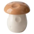 Keramik Pilz Aschenbecher mit Deckel, braun weiße dekorative Tischdeko für das Zuhause. - Milchkaffee