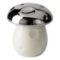 Süßer Keramik Pilz Aschenbecher mit silbernem Deckel kreative Heim Desktop Deko Ornate - Glänzend Silber