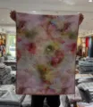 New Chinese retro spring autumn faux gauze lotus print long scarf shawl for women daily - Style-16