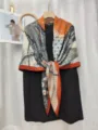 Moda invernale 130cm seta finta lana stampa floreale grande sciarpa quadrata scialle donna. - Stile 2 (#2)