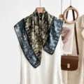 70cm Double-sided Silk Scarf Old Money Style Women Plaid Neckerchief Fashion Square Scarf - CY-2