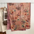 Sciarpa di seta stampata in stile cinese vintage, elegante scialle di peonia da donna. - modello 3