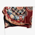 Nuovo stile cinese grande foulard quadrato di seta vintage floreale lusso scialle - Materiale bifacciale - A03