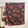 Foulard in seta stampata fronte retro vintage, elegante scialle lungo da donna stile cinese. - Modello 4