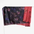 Lusso grande foulard quadrato in seta double-face con motivo floreale vintage ed elegante scialle. - Materiale bifacciale - A04