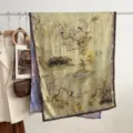 Retro new long silk scarf double-sided printed Chinese style floral bird shawl for women. - Style 6