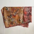 Nuovo stile cinese foulard di seta stampa floreale 140x140cm scialle bifacciale elegante - Tessuto double-face - A07