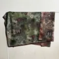 Grande foulard quadrato in seta stile cinese, elegante sciarpa con stampa floreale. - Tessuto double-face - A08