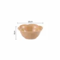 Ceramic flower-shaped sauce dish in milk tea brown, compact size for home kitchen use. - Milk Tea Brown 4-Inch Floral Sauce Dish
