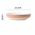 8 Inch Ceramic Pasta Bowl Gradient Pink Deep Dinner Plate Modern Tableware 20.5cm - Gradient Pink