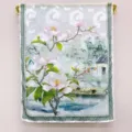 Chinese style hollow-out garden print scarf detail, elegant floral pattern shawl. - Magnolia