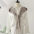 Bruine gebreide capuchon sjaal omslagdoek winter herfst warme mode vrouwen accessoire - 100*29cm / Khaki