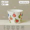 Tazza da caffè in ceramica vintage con motivo di fichi dipinto a mano, tazza da ufficio. - 301-400ml / Fig