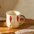 Tasse à café en céramique créative japonaise 350ml tasse d'eau de bureau pour la maison - 350ml / Feuilles d'Érable Rouges Flamboyantes