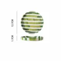Platito de cerámica a rayas retro, plato pintado a mano de 12.7cm para café en casa. - Juego de taza y plato / Verde