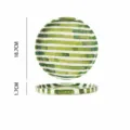 Plato de cerámica a rayas verdes vintage de 8 pulgadas estilo retro vajilla cocina - Plato para bistec / Verde