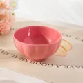 Bol Citrouille en Céramique Rose Petit Bol à Soupe Céréales Salade Vaisselle Maison - Une Pièce / Rose Framboise