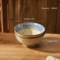 Japanse keramische ramen kom set retro blauwe strepen soepkom 2stuks servies - 8 inch blauwe regen ramenkommen - Set van 2