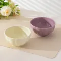 Bol à Riz en Céramique Citrouille 4.5 Pouces Lot de 2 Blanc Crème et Violet Vaisselle - Paquet Mixte de 2 Pièces / Blanc Crème + Violet Taro