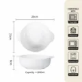 Ceramic double ear soup bowl white glaze 10.5 inch large capacity microwave oven safe - 10.5 Inch Brushed Double Ear Bowl - Transparent White Glaze