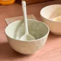 Bol à riz en céramique avec cuillère vert clair vaisselle pour yaourt salade avoine - Bol de 5 pouces - Vert clair avec cuillère