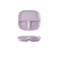 Ceramic divided dinner plate in taro purple, 3-compartment partitioned meal dish for food - 8.5 Inch 3-Grid Square Plate / Taro Purple
