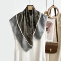 70cm women square silk scarf old money style gradient paisley pattern neckerchief accessory - CY-5