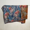 Nuovo stile cinese 140x140cm grande foulard quadrato in seta floreale bicolore - Tessuto double face - A11