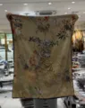 Elegant retro Chinese style printed long scarf shawl, double-sided vintage floral design. - Style-23