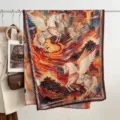 Retro Chinese style winged horse print long silk scarf elegant women shawl wrap new fashion - Style 21