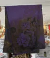 Vintage style purple floral printed long scarf for women, elegant spring autumn shawl. - Style-13