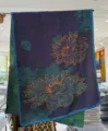 New Chinese retro spring and autumn lotus flower print double-sided long scarf shawl - Style-14
