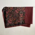 Grande foulard quadrato in seta in stile cinese tradizionale, elegante design floreale bicolore. - Tessuto doppio - A20