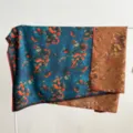 Nuovo stile cinese foulard di seta 140x140cm, scialle vintage floreale double face bicolore chic. - Doppio tessuto - A23