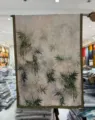 Retro Chinese style long scarf shawl with elegant bamboo bird print, double sided spring autumn wrap. - Style-23